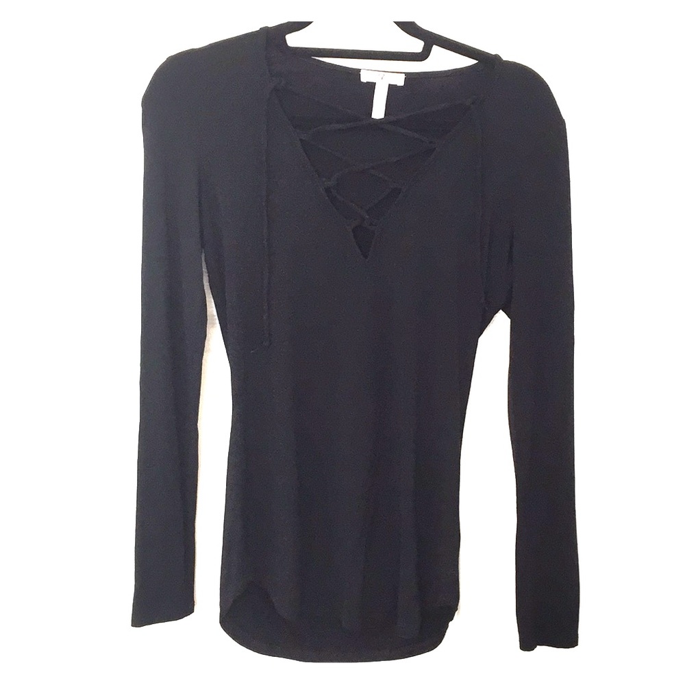 Black Lace-Up Tee